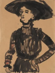 GUGG Frau mit schwarzem Hut